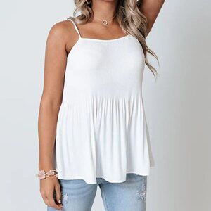 PLEATED TANK IN WHITE